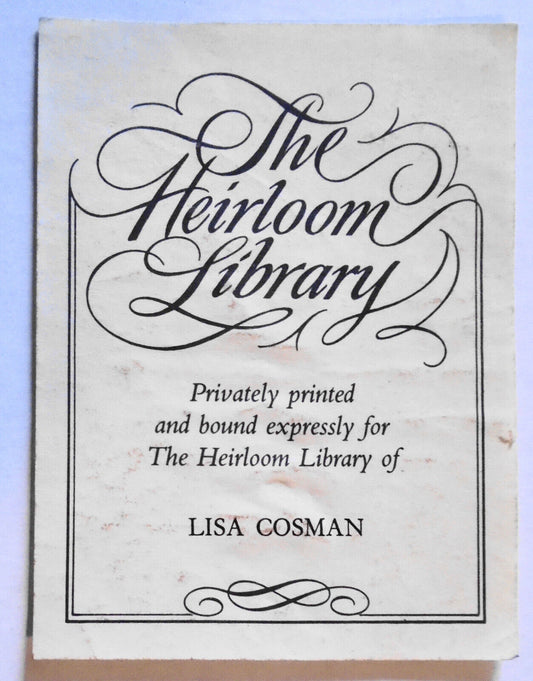 The Heirloom Library Ex Libris Bookplate of Lisa Cosman