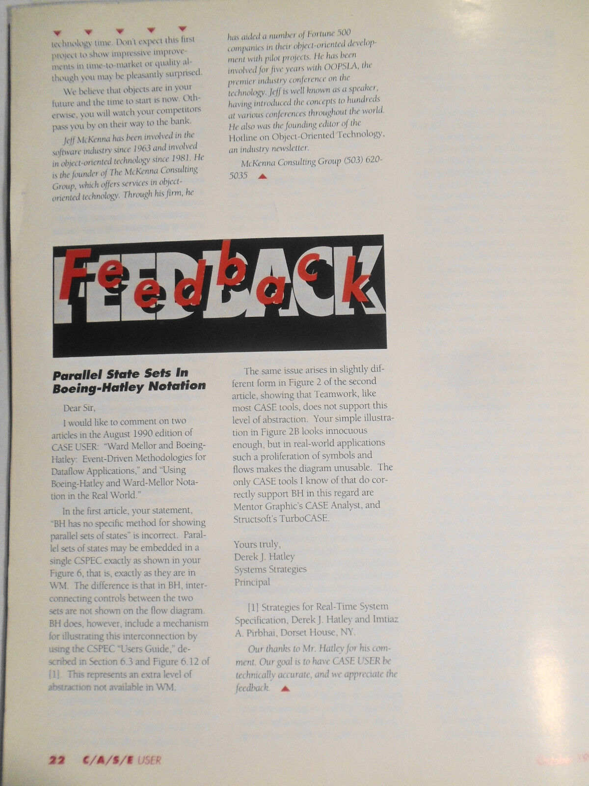 CASE User, October 1990 - Newsletter for Software Practitioners