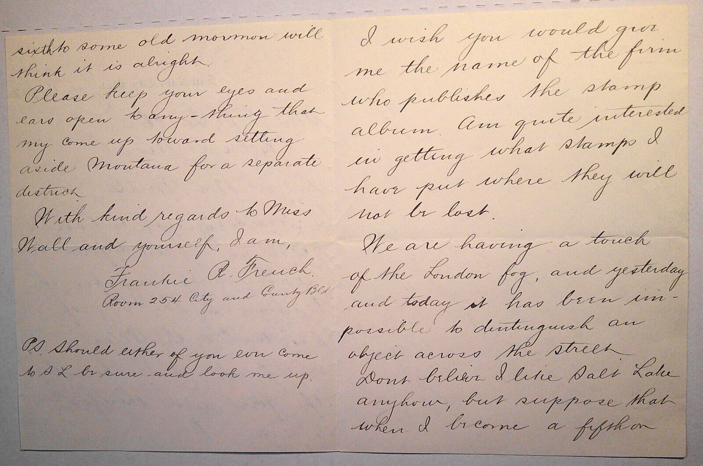 1902 Salt Lake City, Utah Letter to Hrlena, MT