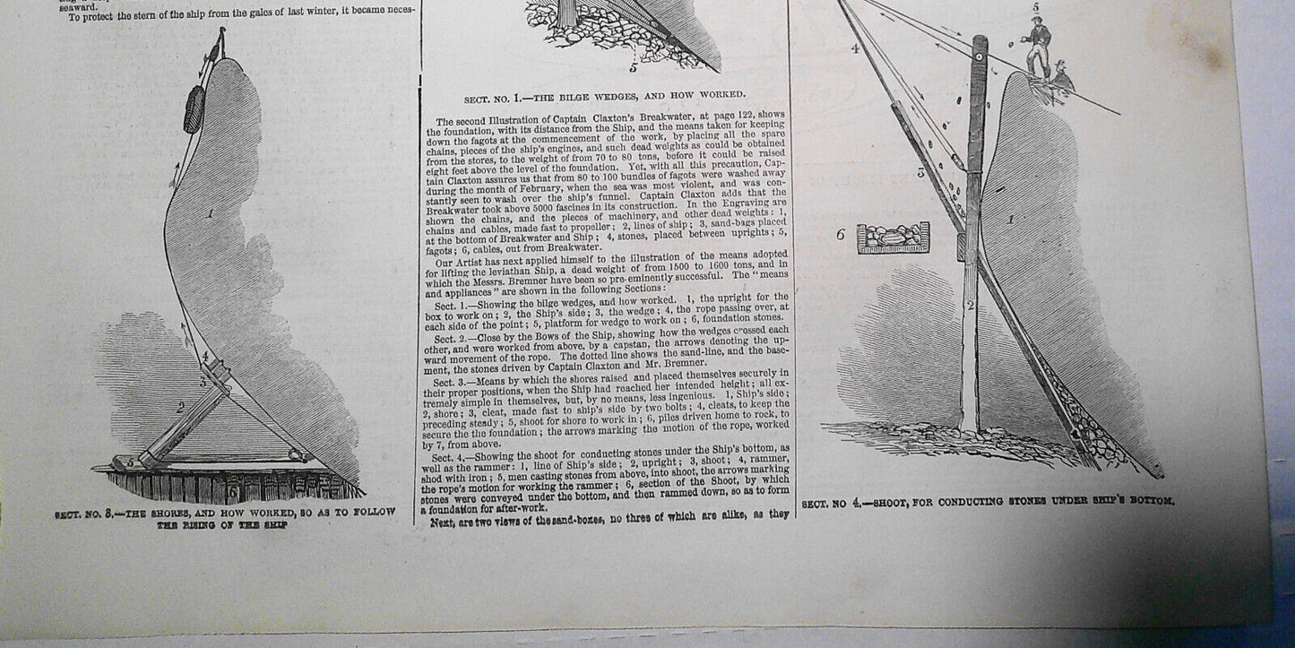 The "Great Britain" Steamship - August 21, 1847 Illustrated London News section