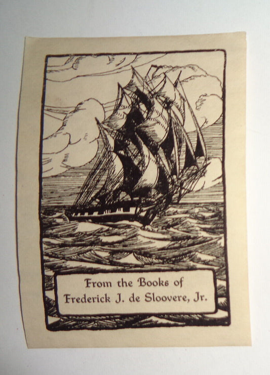 Frederick J. de Sloovere, Jr. Ex Libris Bookplate - 1936