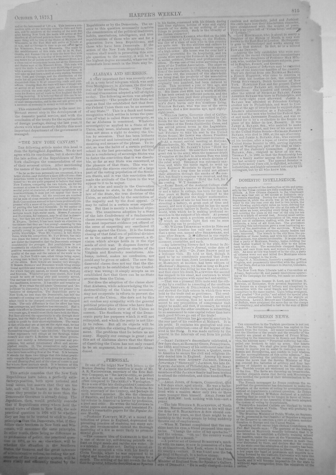 The Lightning Postal Train from New York to Chicago -Harper's Weekly Oct 9, 1875