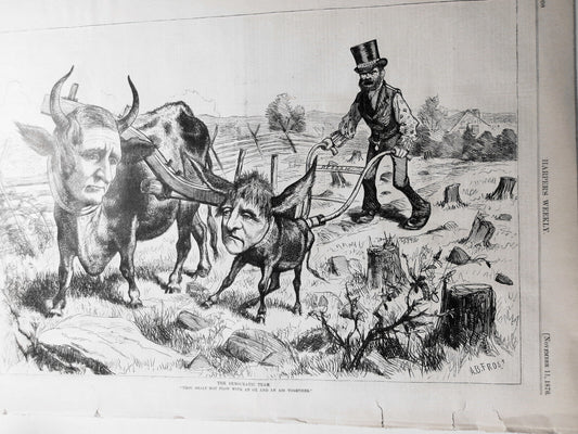 The Democratic Team, by A. B. Frost  - Harper's Weekly, November 11, 1876
