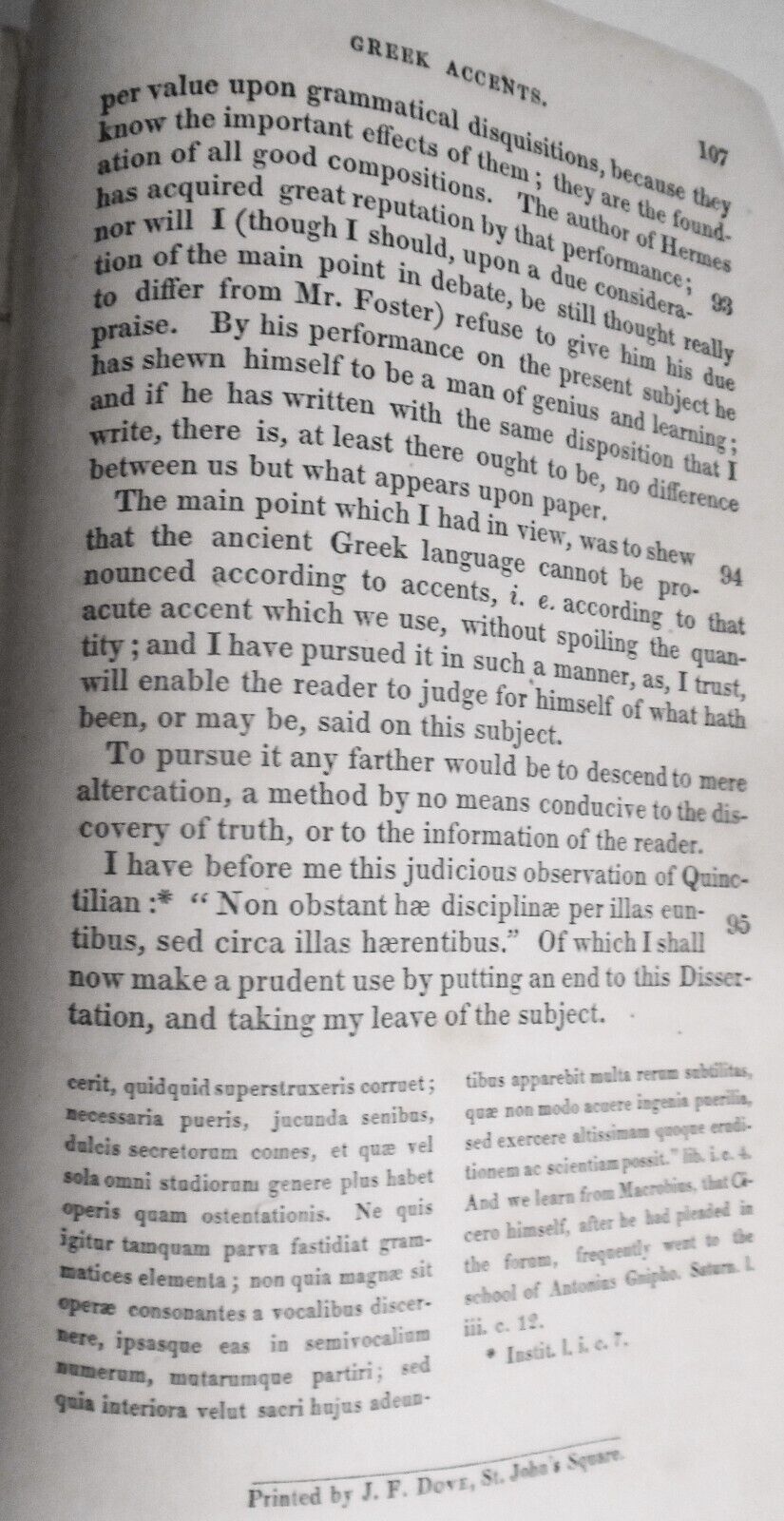 1820 A dissertation against pronouncing the Greek language according to accents