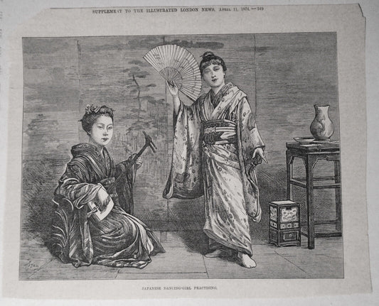 Japanese Dancing-girl Practising - April 11, 1874 The Illustrated London News