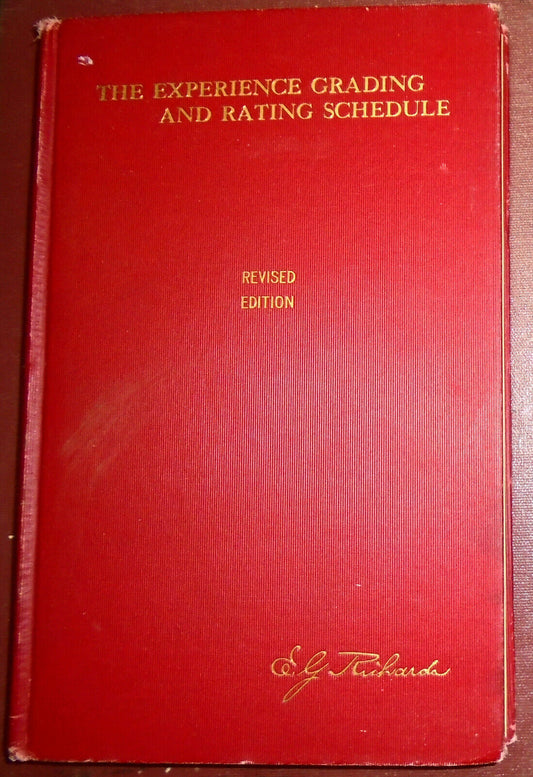 The Experience Grading And Rating Schedule By E G Richards. 1921. Fire insurance