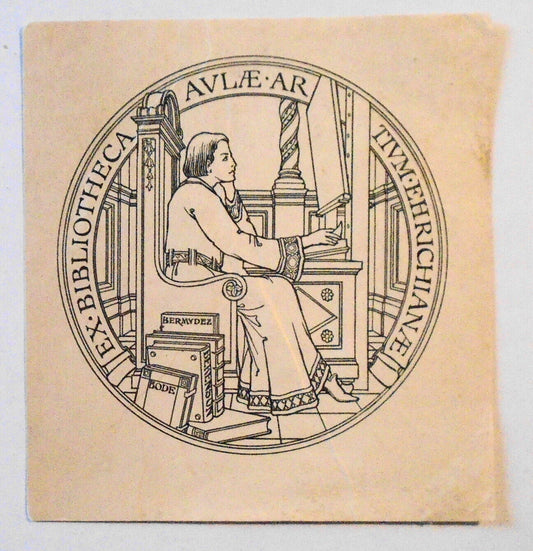 Rare Ex-bibliotheca latin Bookplate 1700s