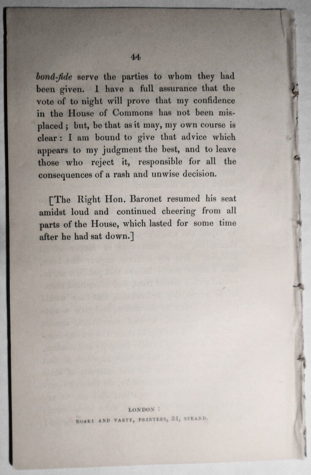 1835 Speech of Robert Peel in the House of Commons...  on repeal of the malt-tax