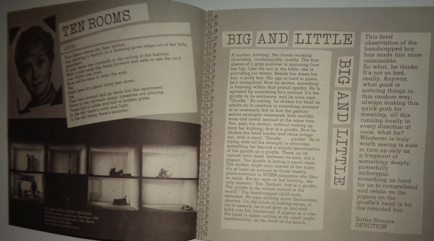 Big and Little - Botho Strauss Showbill & Souvenir Program Phoenix Theatre 1983