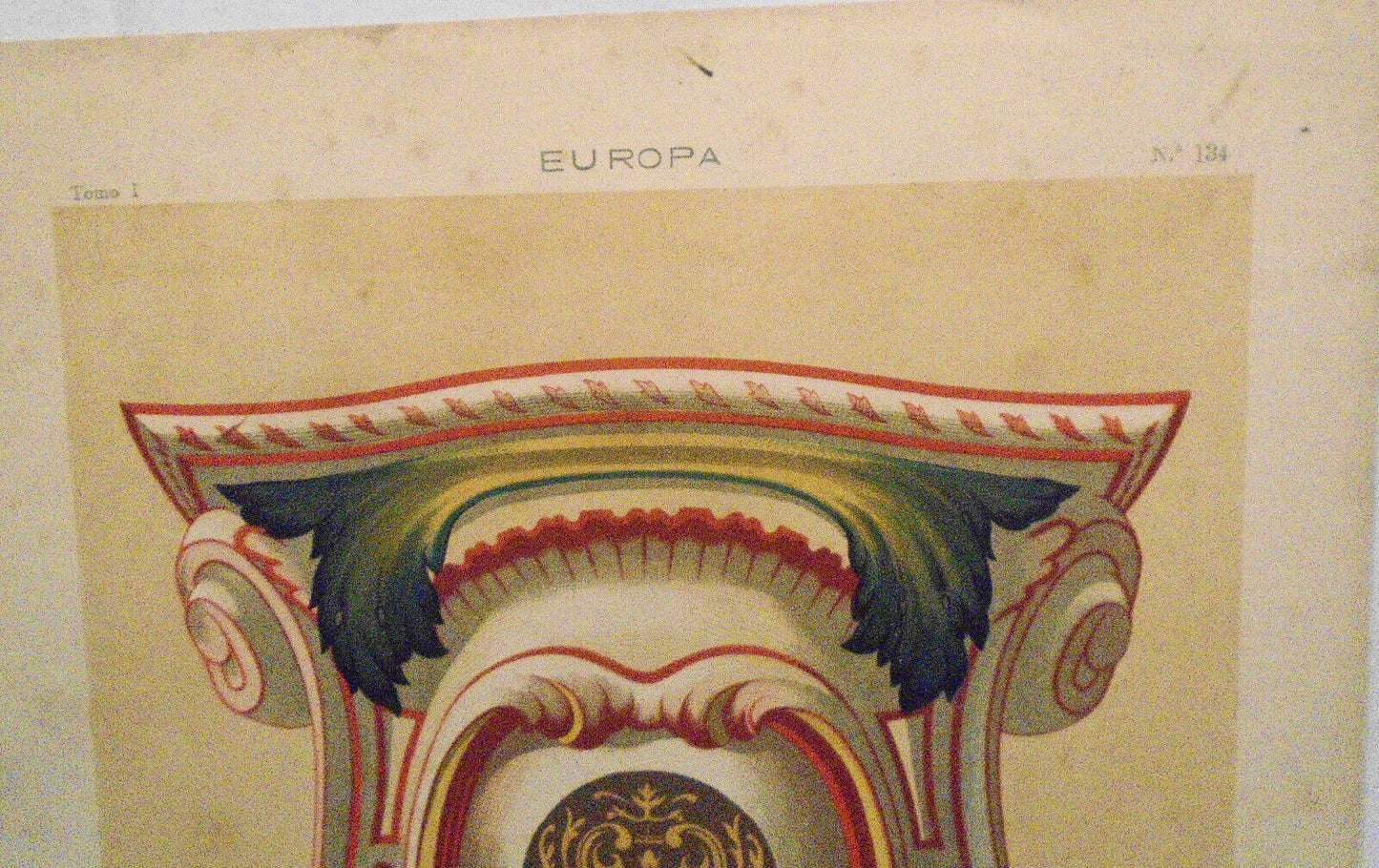 EUROPA - Cartela o soporte, en loza esmaltada y pintada, Siglo XVIII  - ca  1890