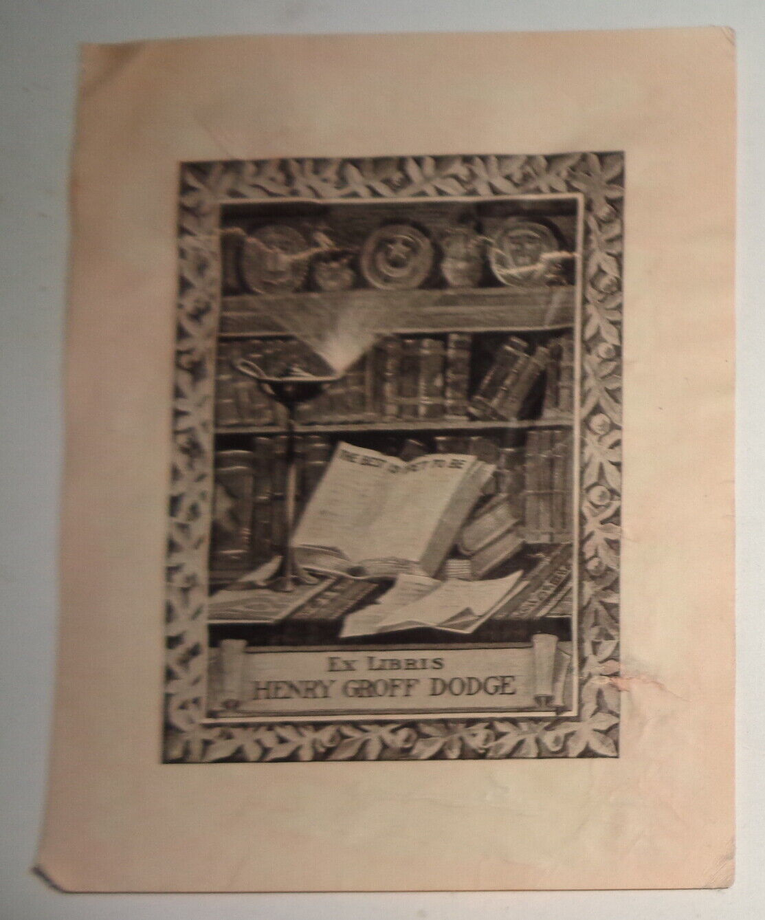 Henry Groff Dodge Ex Libris Bookplate