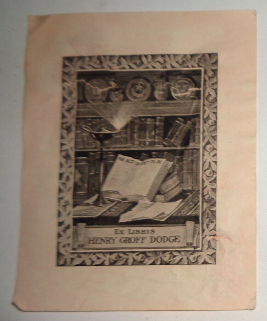 Henry Groff Dodge Ex Libris Bookplate