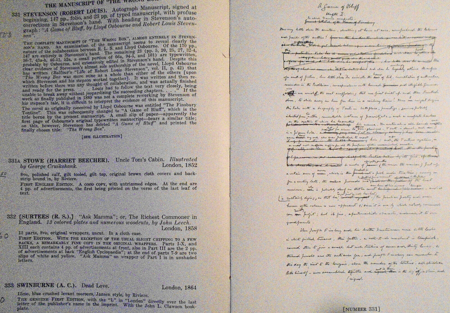 Valuable books : autographs and manuscripts...  from Mrs. Lucius L. Button, 1930