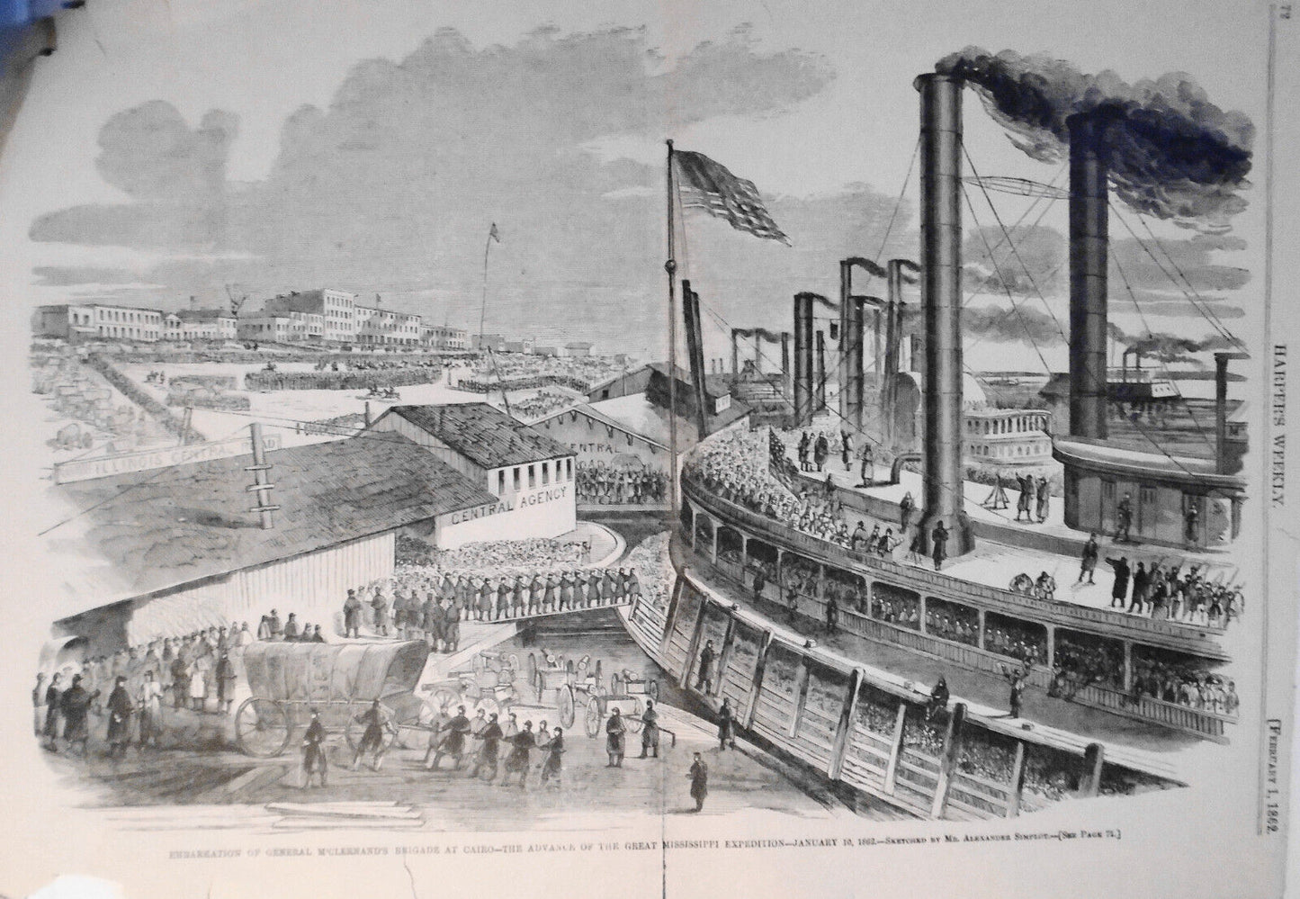 Embarkation Of Gen M'clernand's Brigade At Cairo, Great Mississippi...1862