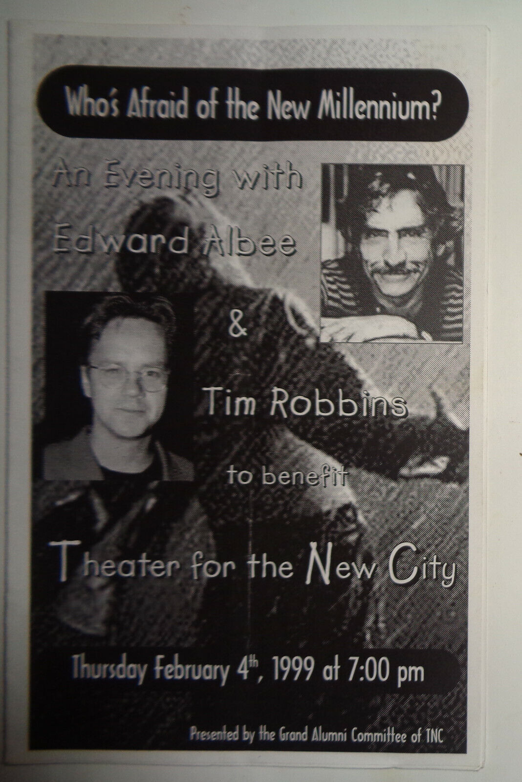 WHO'S AFRAID OF THE NEW MILLENNIUM? EVENING WITH EDWARD ALBEE, TIM ROBBINS  1999