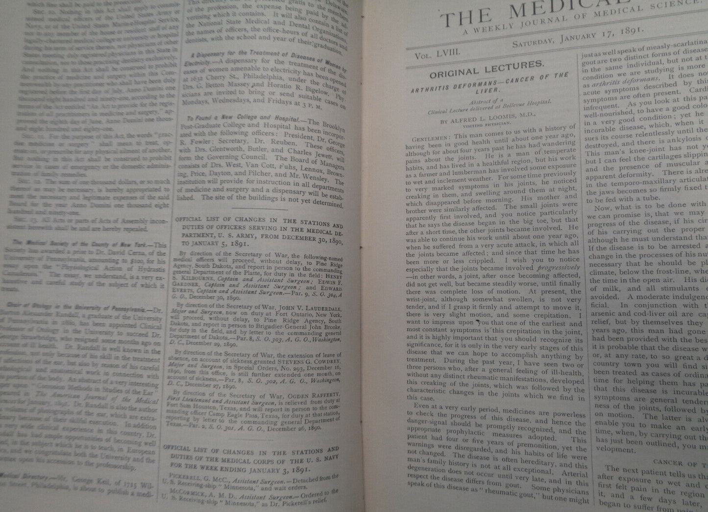 THE MEDICAL NEWS : VOL. 58, JAN.-JUNE, 1891 A WEEKLY MEDICAL JOURNAL