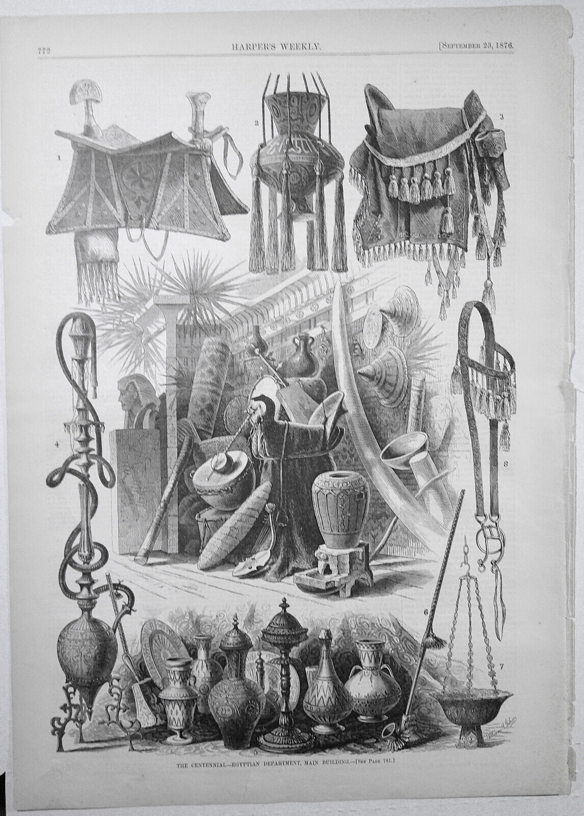 The Centennial - Egyptian Department.  Harper's Weekly, September 23, 1876