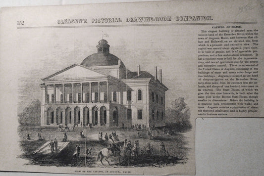 View Of The Capitol, At Augusta, Maine - Gleason's Pictorial 1852