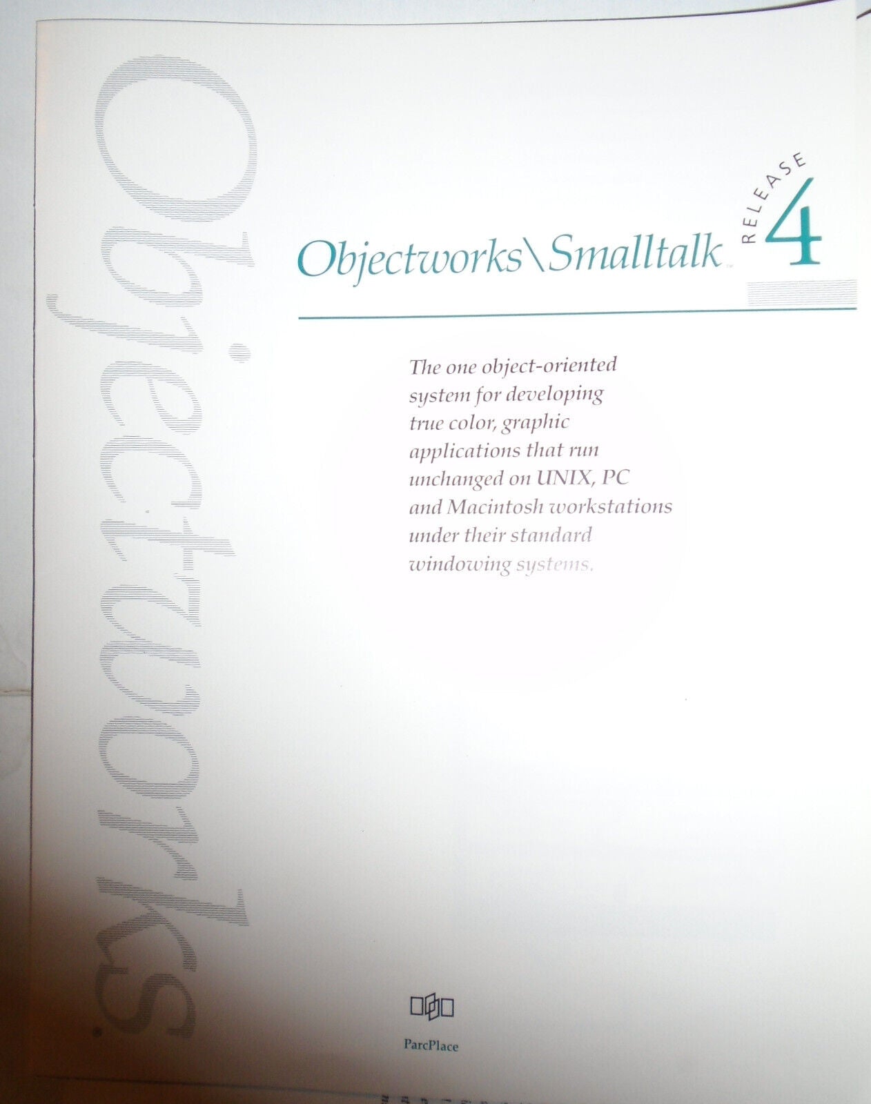 ParcPlace Objectworks\Smalltalk and Objectworks\C++ brochures, 1990