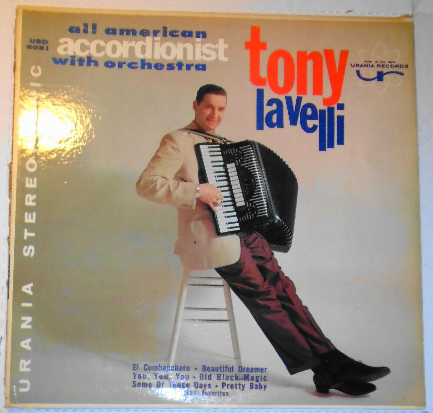 Tony Lavelli : All American Accordionist - Rare LP - Urania USD 2021 [1959]