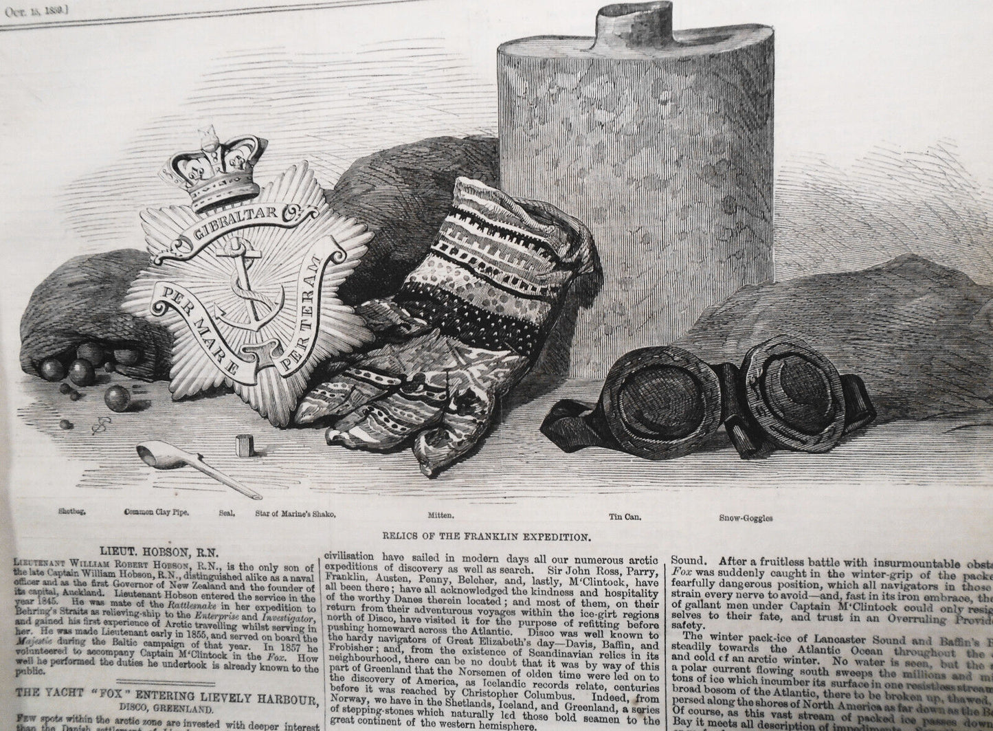 The Illustrated London News, October 15, 1859 - Franklin Expedition relics, etc