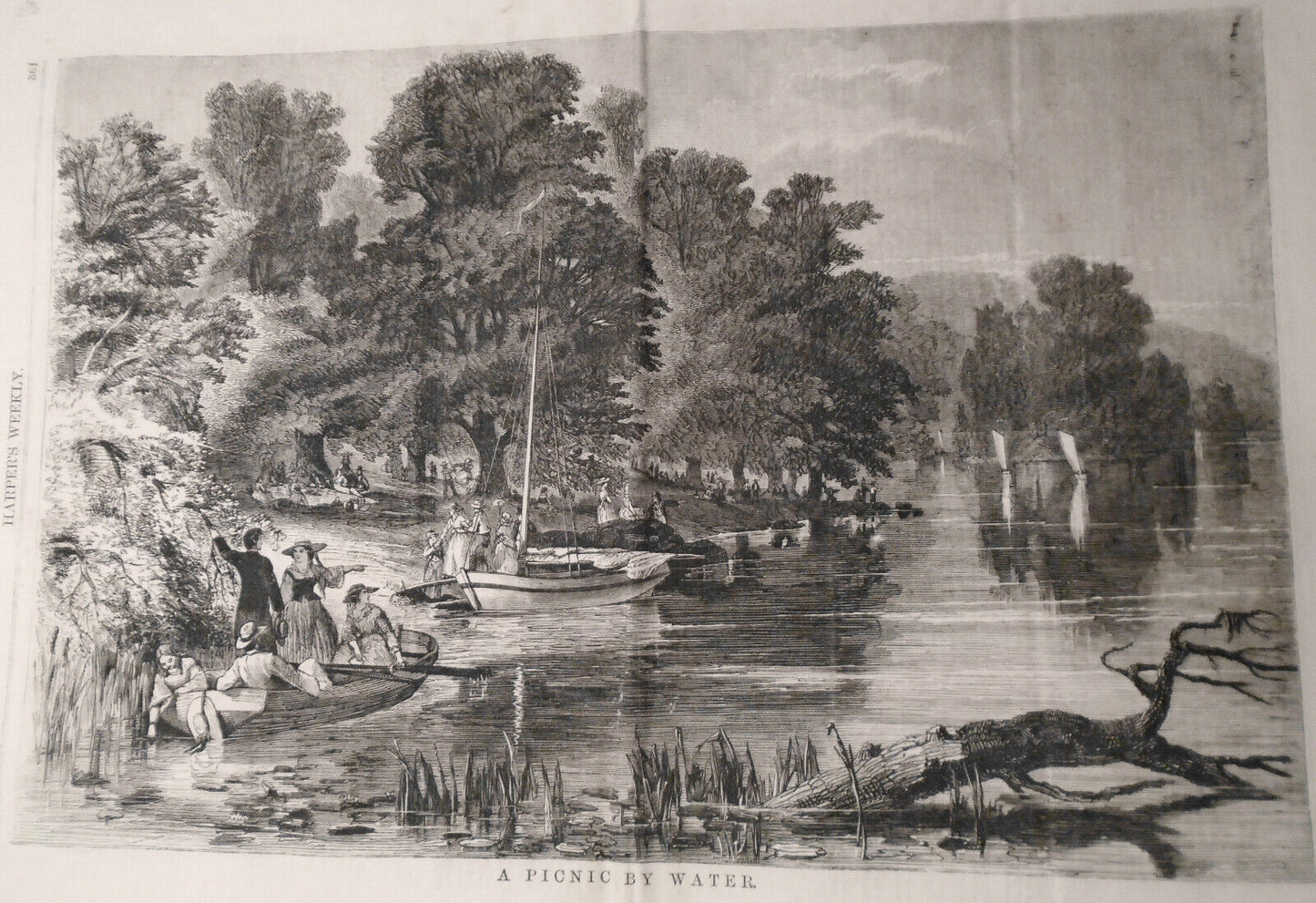 Winslow Homer: Picnic By Land + Picnic By Water - 2 original prints in HW 1858