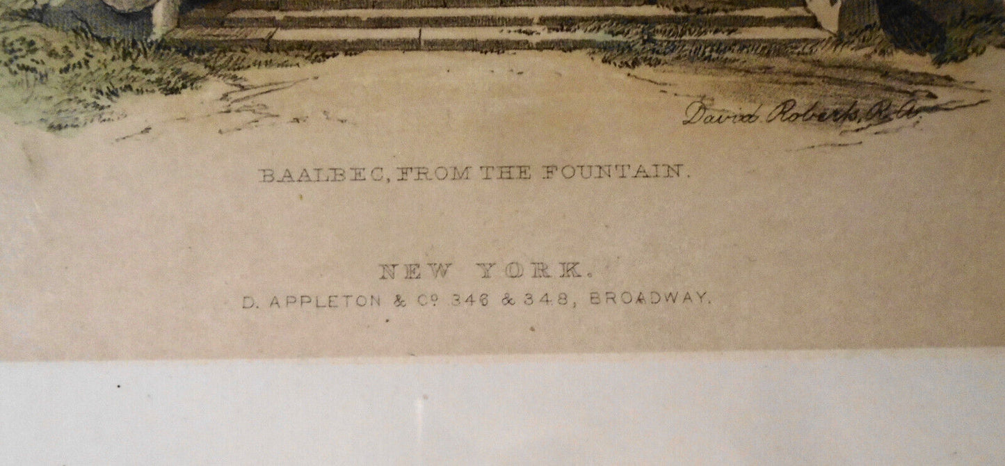 Baalbec, From the Fountain - by David Roberts [1855-1860] Original antique print