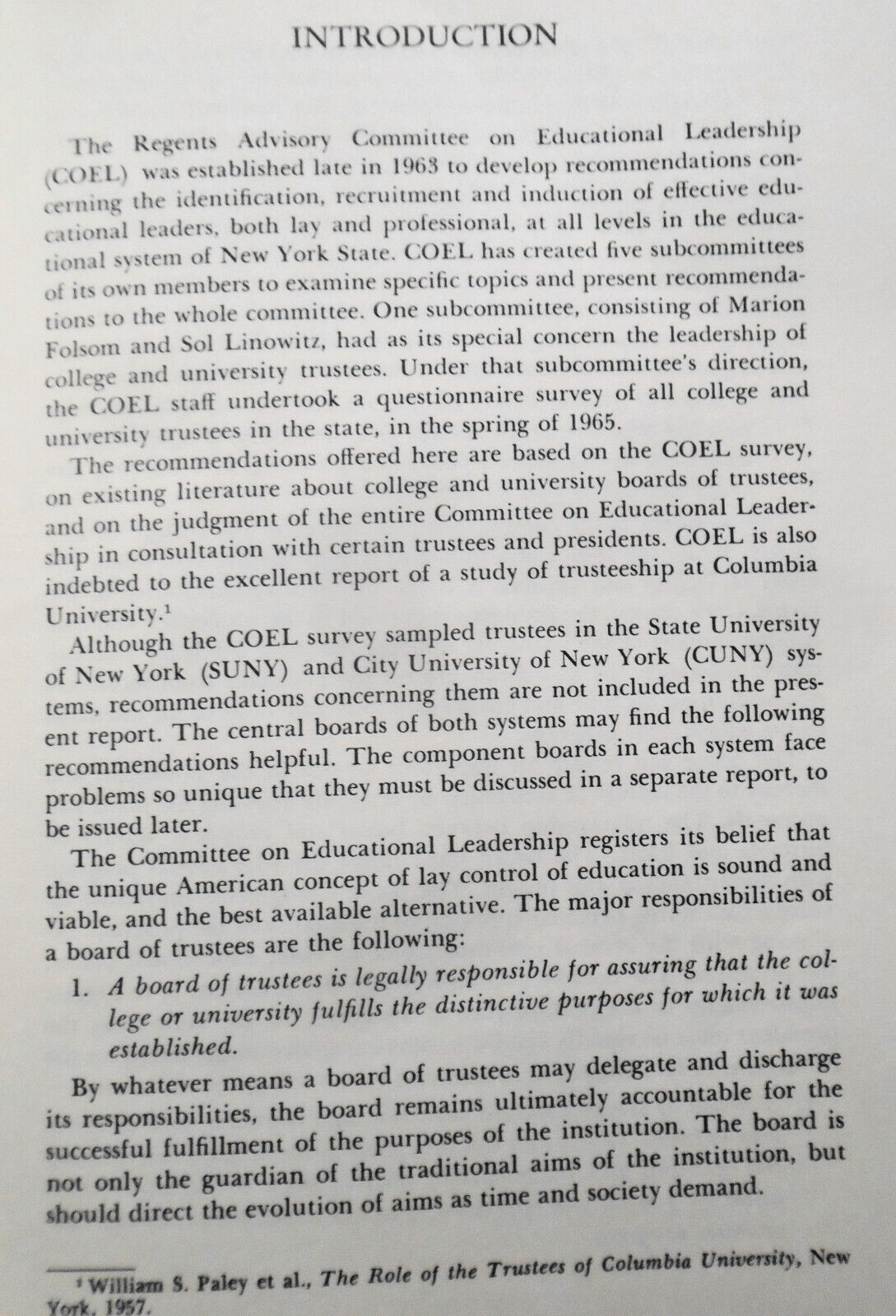 College & University Trustees & Trusteeship - Recommendations... 1966 NY Regents