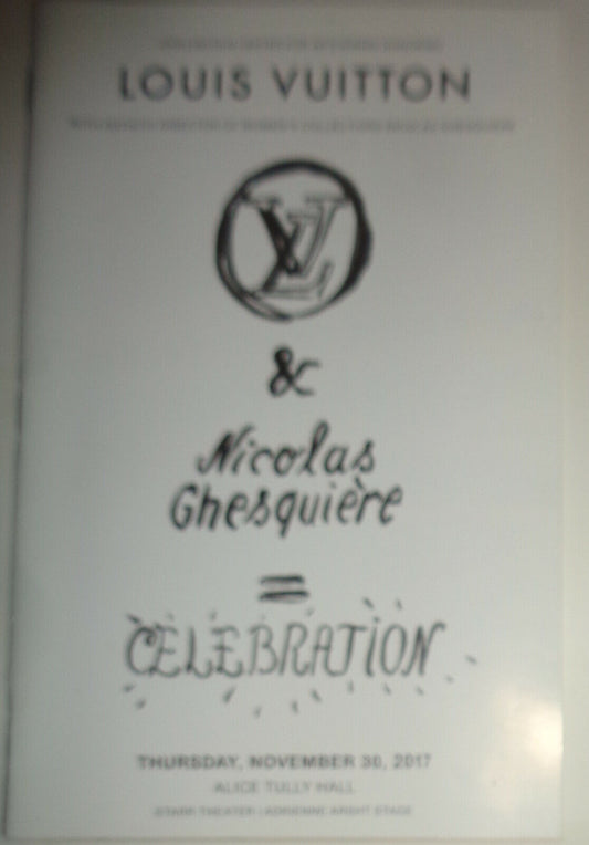 An Evening Honoring Louis Vuitton, Playbill, Lincoln Center, November 30, 2017
