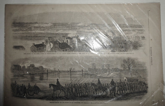 Attack On Rebel Works At Fredericksburg & Marching Troops - Harper's Weekly 1863