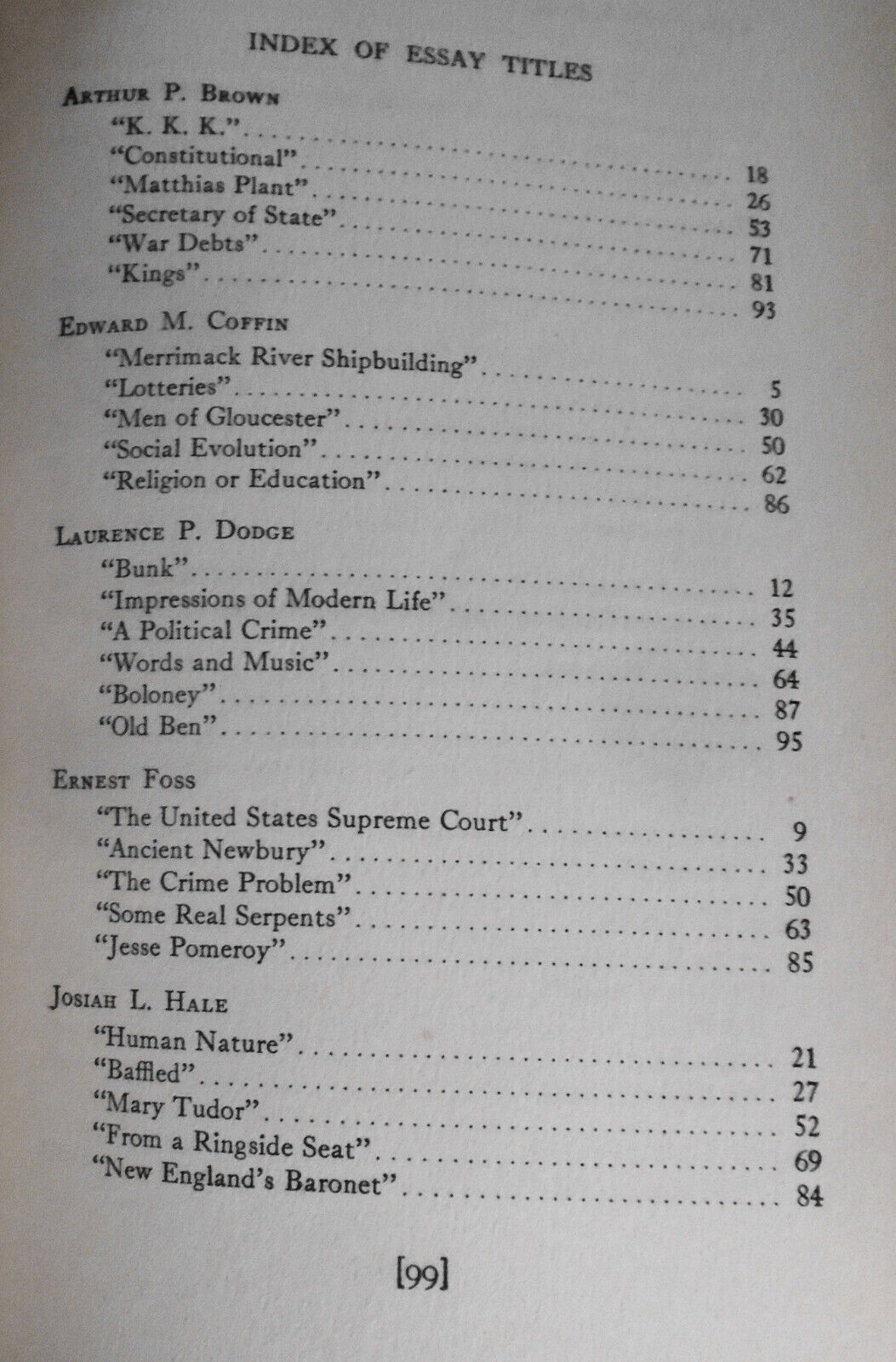 The Records of the Tuesday Night Club of Newburyport - 1911-1929 - in 3 Volumes.