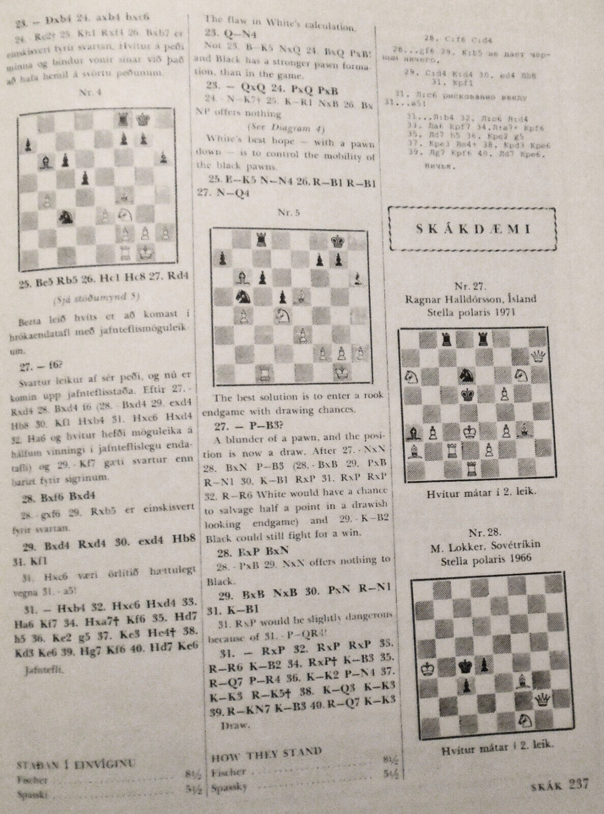 1972 SKAK - Icelandic Chess Magazine - Special World Championship Issue No. 15