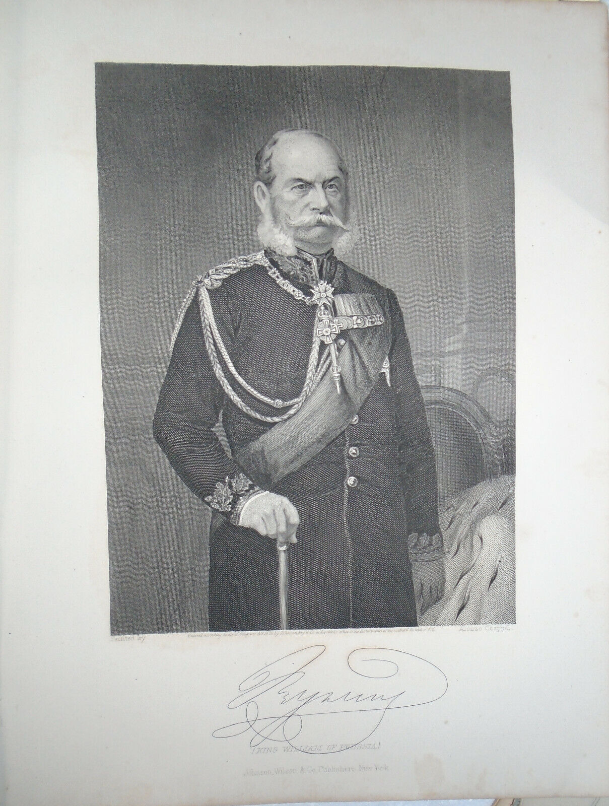 Kaiser Wilhelm I - steel engraving - 1876 Duyckinck Internationale Gallerie