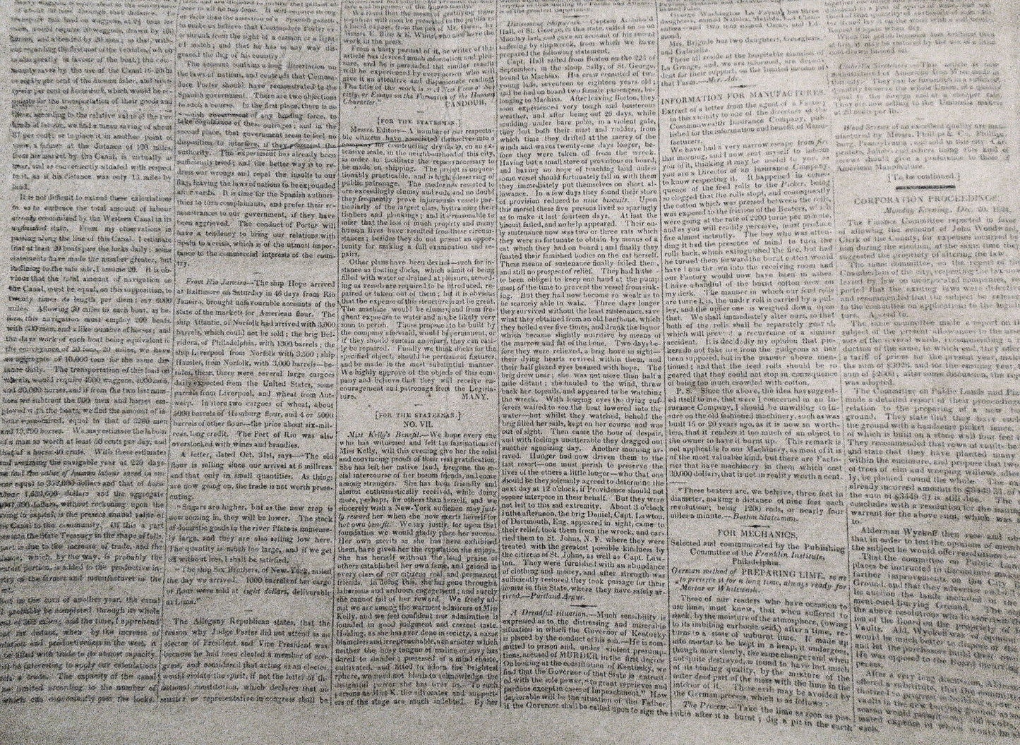 THE NEW-YORK STATESMAN, December 22, 1824 - NY Governor DeWitt Clinton's copy