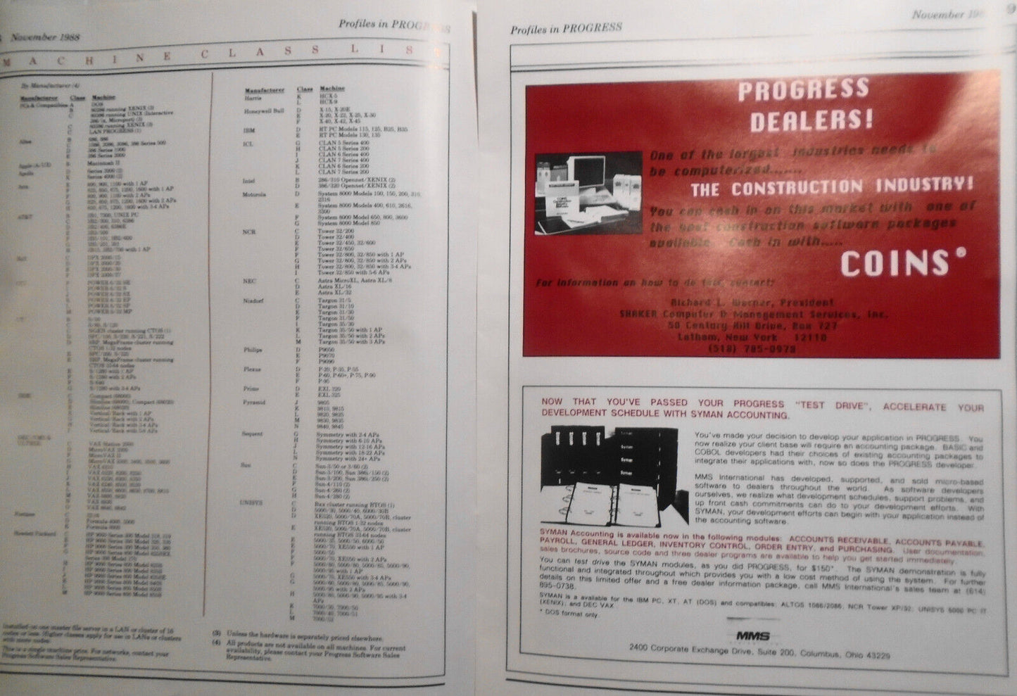 Profiles in Progress, November 1988. Quarterly Newsmagazine of Progress Software