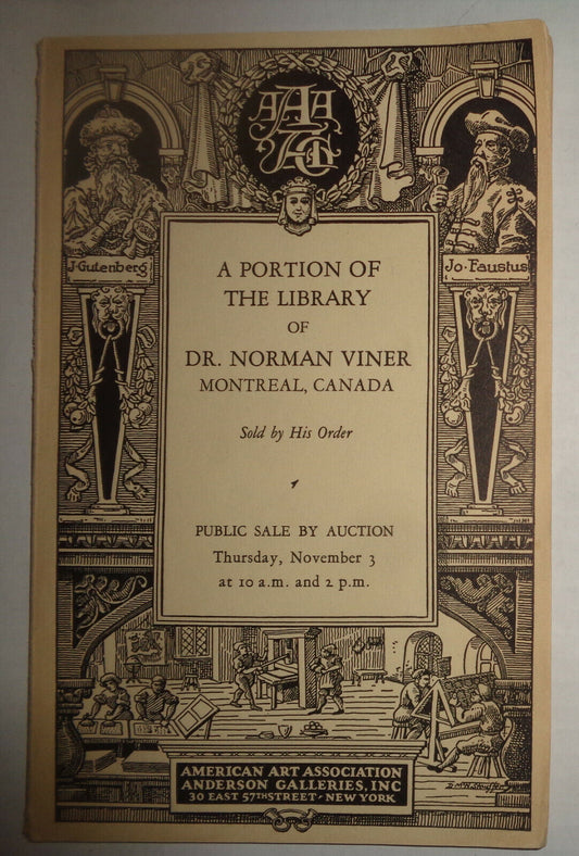 Americanadiana from library of Dr. Norman Viner - 1938   AMERICAN ART ASSOC