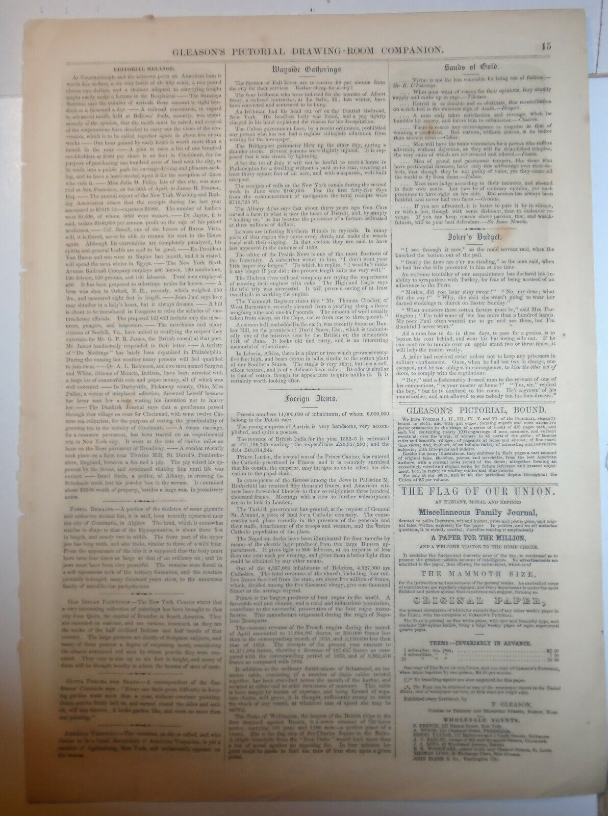Fireworks on Boston Common July 4 1854 - Story & 4 Prints.  Gleason's Pictorial