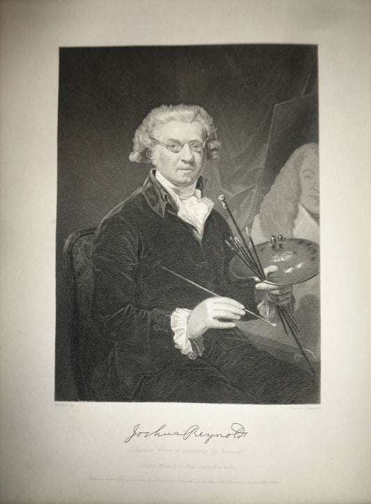 Joshua Reynolds - original portrait engraving - 1876 - Duyckinck Int'l Gallerie