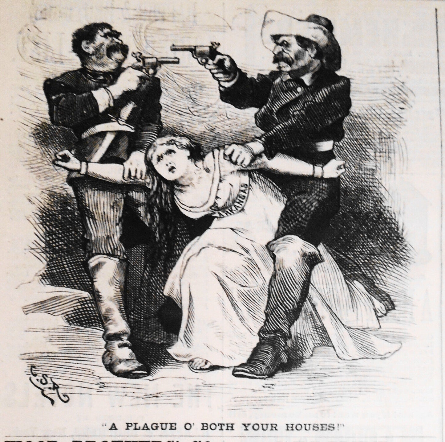 A Plague o' both your Houses - original cartoon in Harper's Weekly May 16, 1874