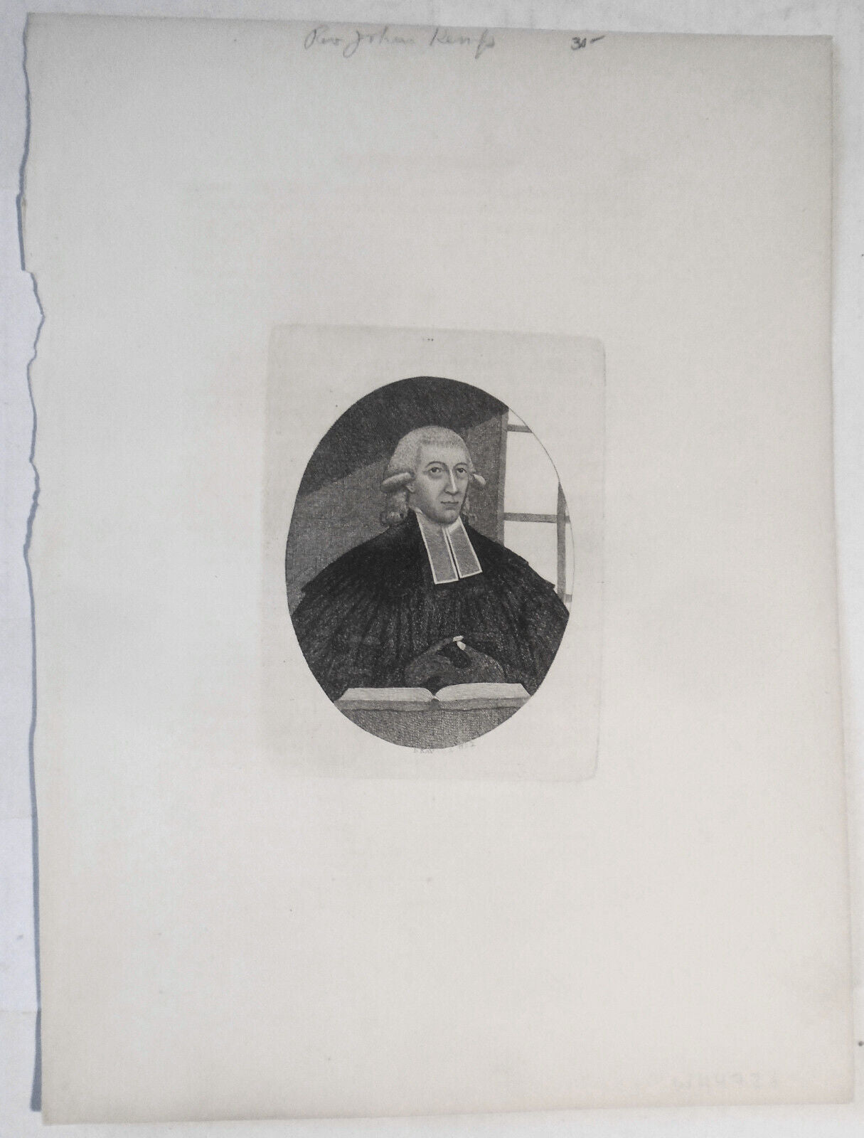 Rev. John Kemp, 1745-1805. Tolbooth Church, Edinburgh. Etching by John Kay, 1792