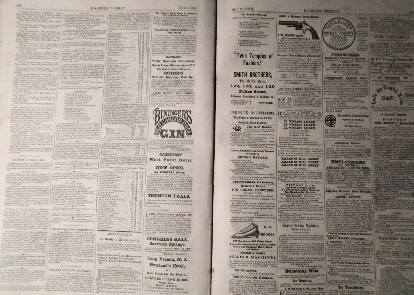 Harper's Weekly July 2, 1859  - Napoleon Visits Wounded; Eugenie Presiding, etc.