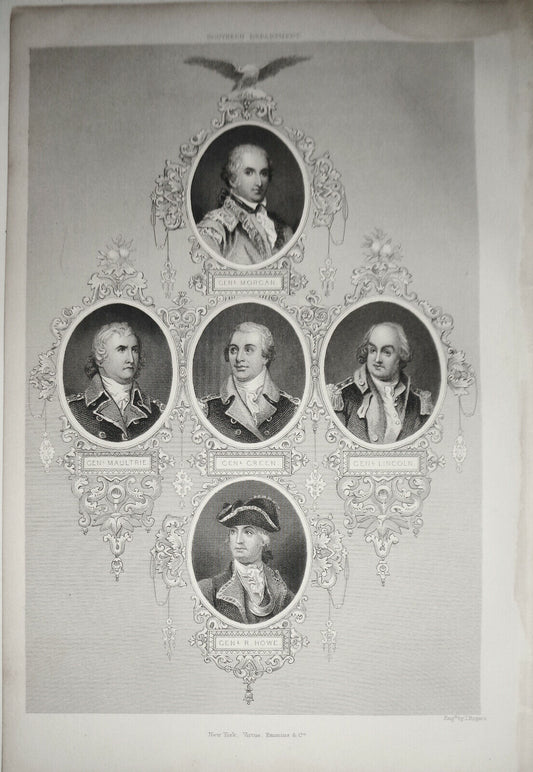 1860 Southern Department : Generals Morgan, Moultrie, Greene, Lincoln, Howe