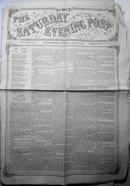 Saturday Evening Post, May 20, 1865 - Capture of Jeff Davis in Feminine Disguise