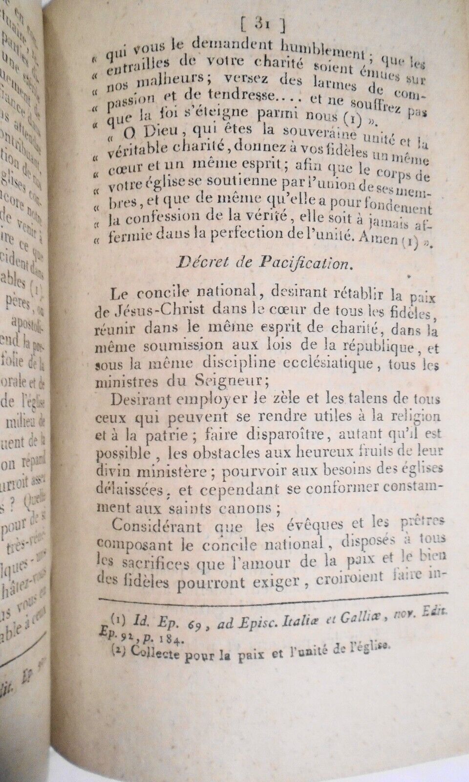 1797 Décret de pacification proclamé par le Concile national de France