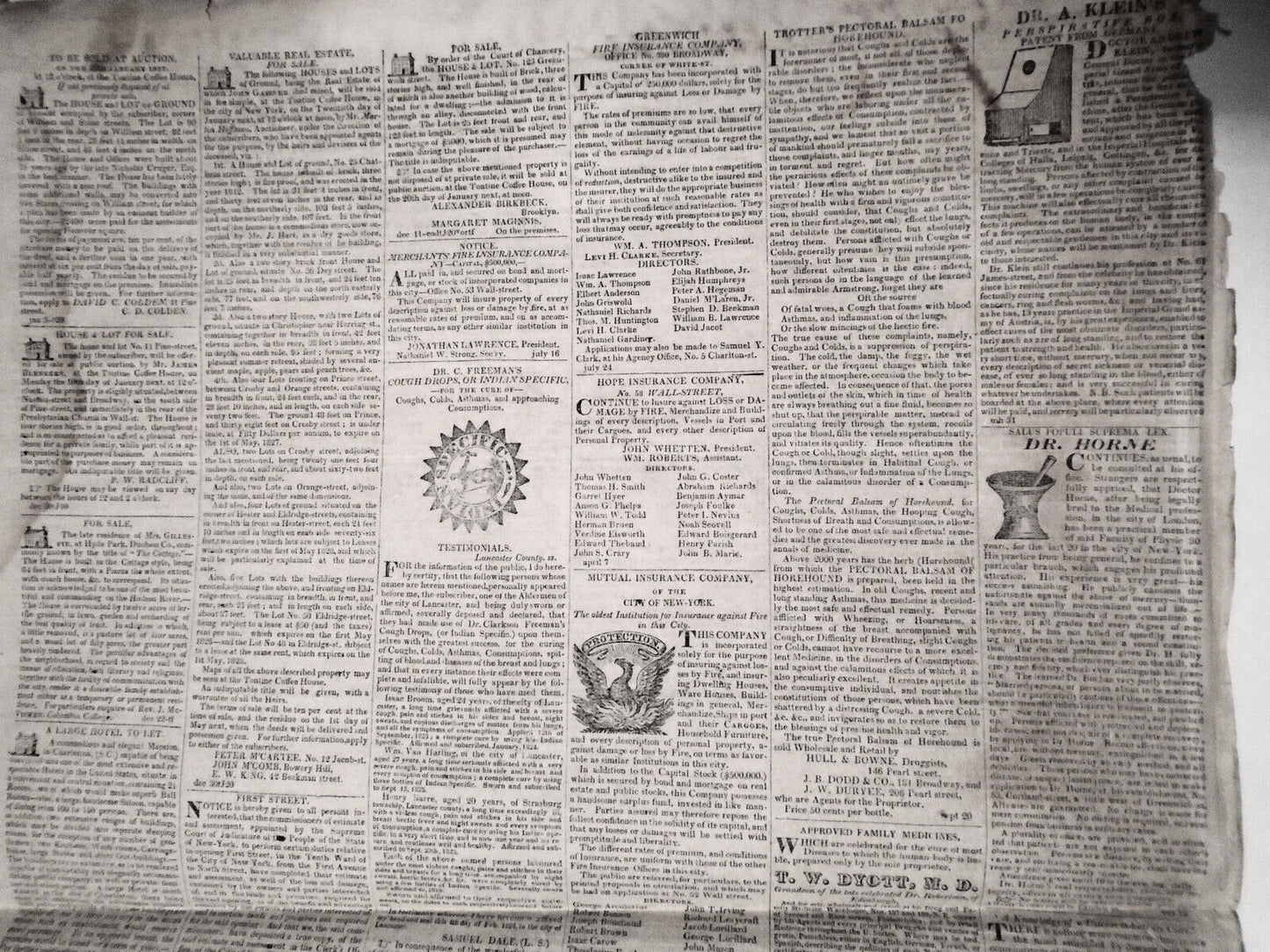 Commercial Advertiser, January 5, 1825 - Governor DeWitt Clinton's copy