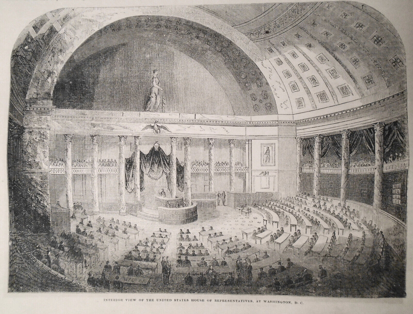 The Capitol At Washington - March 13, 1852 Original, 2 pages, Story & 3 Prints