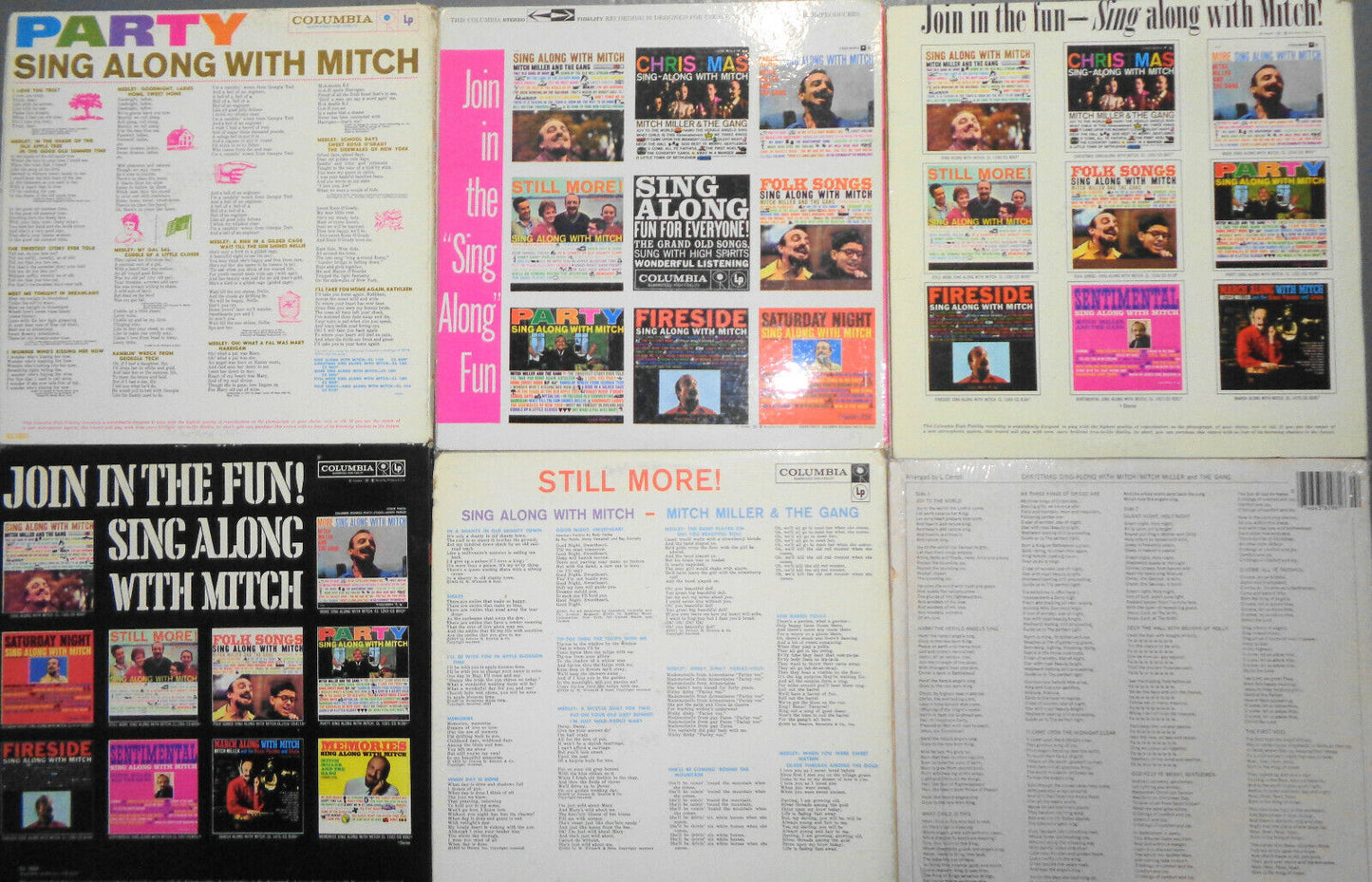 6 Sing Along With Mitch Miller & The Gang LPs Lot