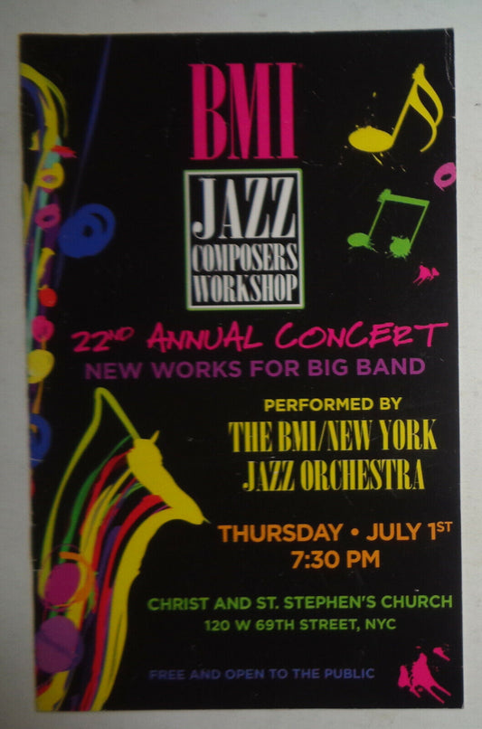 BMI Jazz Composers Workshop - Program - 22nd Annual Concert - July 1st, 2010