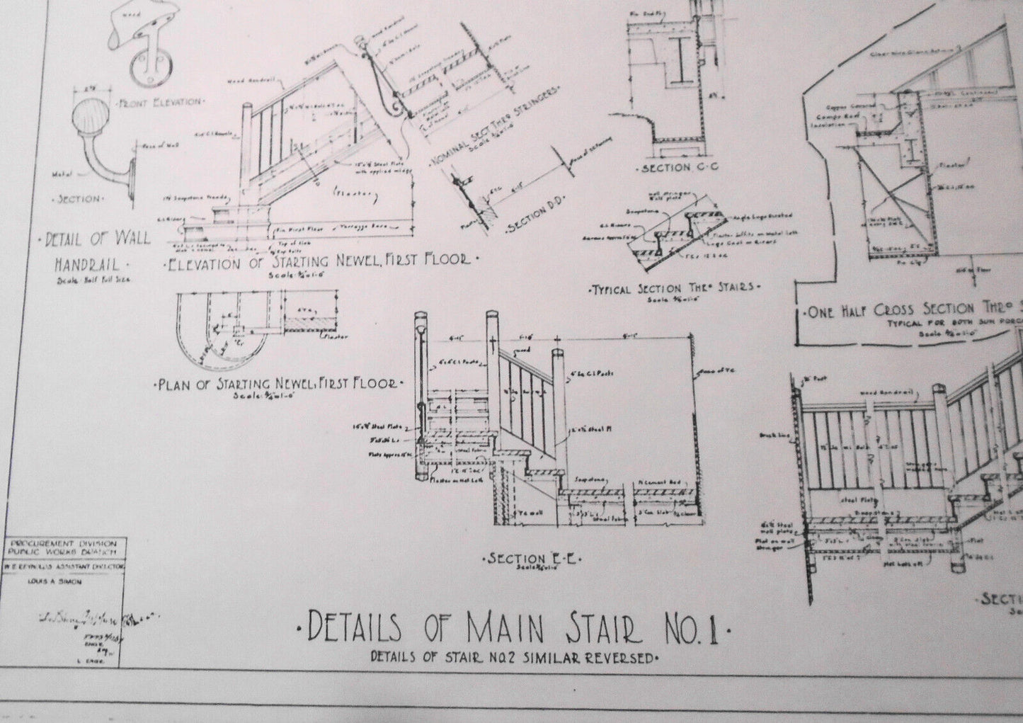 1934 Ellis Island Immigrant Building, Architectural Floor Plan - 21 x 15 inches
