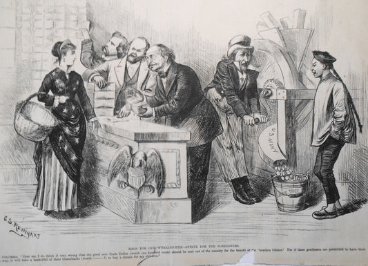 1874 [Trade dollar] Rags For Our Working-Men, Specie for the Foreigners ORIGINAL